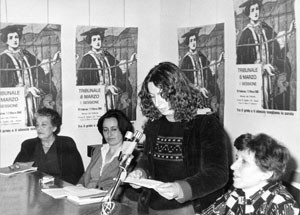 Tribunale 8 marzo herstory  femministe  luoghi donne storia collettivi manifestazioni gruppi Roma 