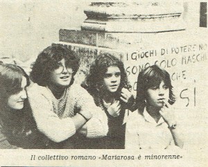 Collettivo studentesse mariarosa è minorenne casa donne herstory  storia gruppi Roma