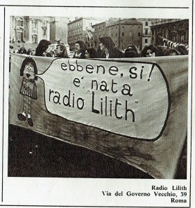 striscione radio lilith  governo vecchio herstory  storia gruppi Roma