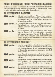referendum Movimento Liberazione della Donna archivia herstory  femminismo Roma 