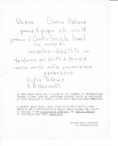 documento Circolo udi XI circoscrizione unione donne italiane herstory  femminismo luoghi storia gruppi Roma 