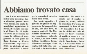 Centro femminista separatista CFS assegnazione noidonne herstory  femministe lesbiche  luoghi collettivi gruppi Roma 