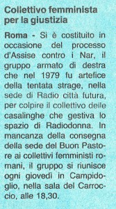 CFS  centro separatista comitato femminista giustizia herstory  lesbiche  luoghi collettivi gruppi Roma 