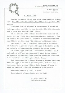 comunicato legge violenza sessuale  CFS  centro separatista herstory  femministe lesbiche  luoghi collettivi gruppi Roma 