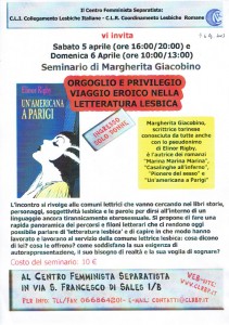 seminario CFS centro femminista herstory separatismo luoghi collettivi gruppi donne Roma 