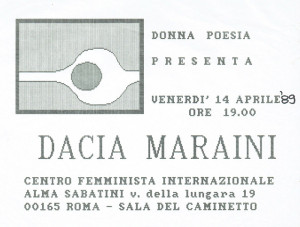 incontro maraini donna poesia buon pastore sherstory  mappa luoghi storia gruppi femminismo Roma 