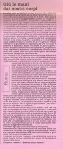 22 manifestazione prima parola articolo herstory  femminismo lesbiche  luoghi donne collettivi gruppi Roma 