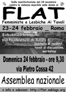 22 volantino flat herstory  femminismo lesbiche  luoghi donne collettivi gruppi Roma 