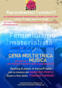 volantino cena herstory  femminismo lesbiche  luoghi donne collettivi gruppi Roma 